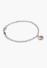 very nice tiny silver enamel flower heart November birthstone bracelet for babies